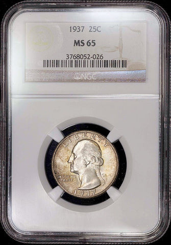 1937 Washington Quarter - NGC MS 65