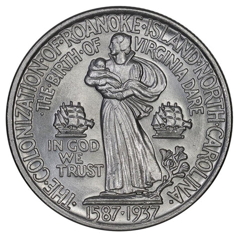 1937 Roanoke Island Silver Commemorative Half Dollar - Brilliant Uncirculated