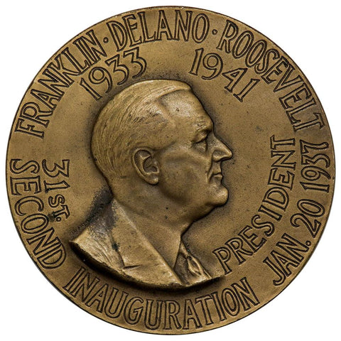 1937 Official Franklin Delano Roosevelt Inaugural 76mm Bronze Medal