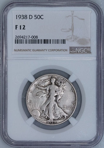 1938-D Walking Liberty Half Dollar - NGC Fine 12