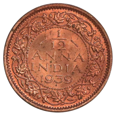 1939 India 1/12 Annas KM. 526 - Choice Red BU