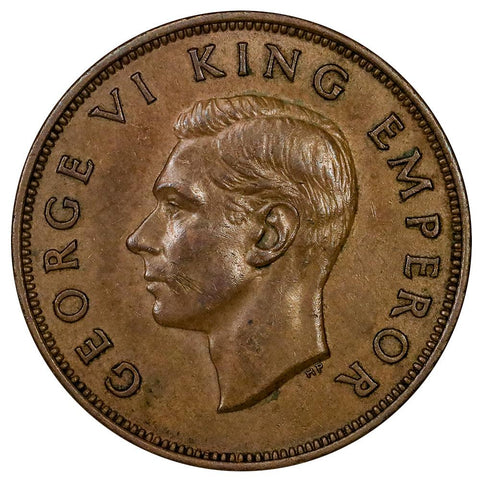 1941 New Zealand Penny KM.13 - About Uncirculated