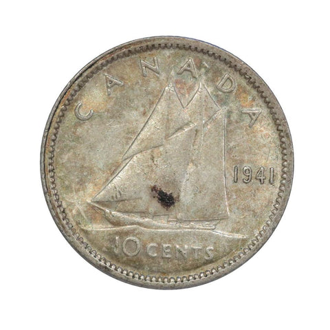 1941 Canada Silver 10 Cents KM.34 - AU
