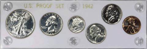 1942 6-Coin Proof Sets ~ Superb Brilliant Proof in Capital Plastic