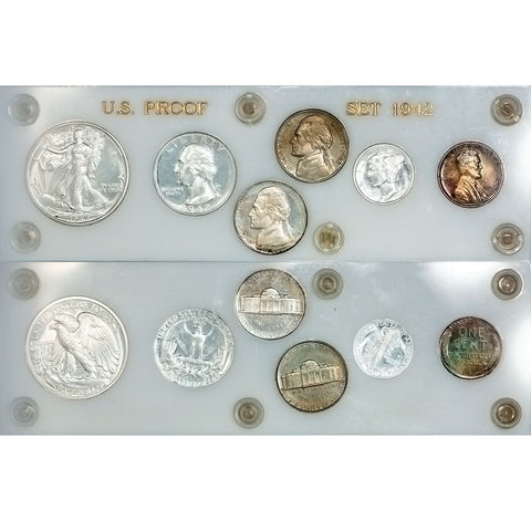 1942 6-Coin Proof Set ~ Superb Brilliant Proof in Capital Plastic