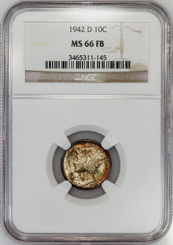 1942-D Mercury Dime - NGC MS 66 FB