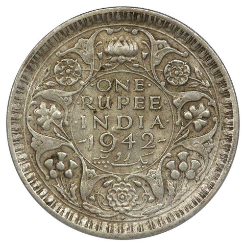 1942 India Rupee KM# 557.1 - XF