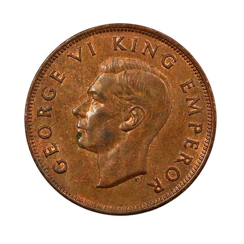 1943 New Zealand Penny - Red & Brown Unc.