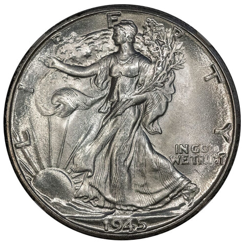 1945-D Walking Liberty Half Dollar - NGC MS 64 - Choice Uncirculated