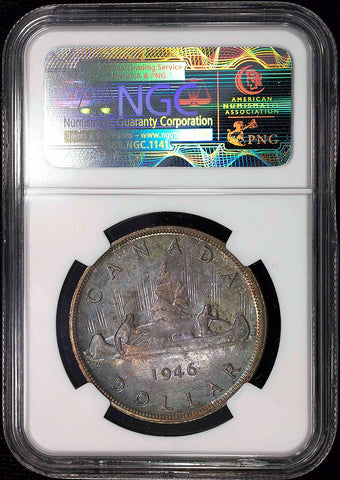 Canada - 1946 George VI Silver Dollar Doubled "HP" - KM.37 - NGC MS 63