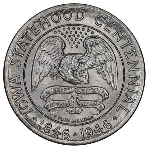 1946 Iowa Silver Commemorative Half Dollar - Brilliant Uncirculated