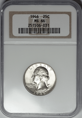 1946 Washington Quarter - NGC MS 66 - Gem Brilliant Uncirculated