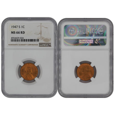 1947-S Lincoln Cent - NGC MS 66 RD
