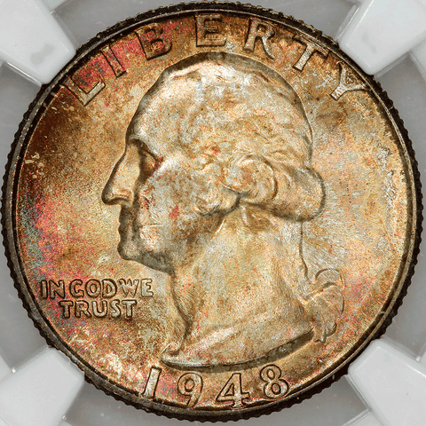 1948-D Washington Quarter - NGC MS 65 ~ Vibrant Color