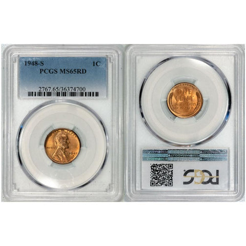1948-S Lincoln Wheat Cent - PCGS MS 65 RD