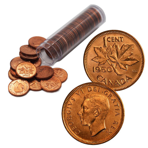 1950 Canadian Cent Uncirculated Roll