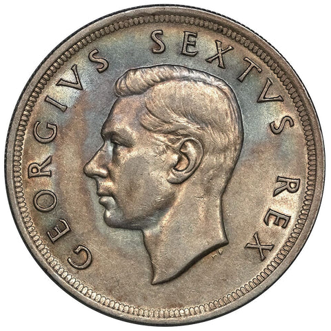 1952 South Africa Founding of Capetown Silver 5 Shillings KM.41 - About Uncirculated+
