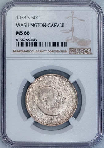 1953-S Washington-Carver Silver Commemorative Half Dollar - NGC MS 66
