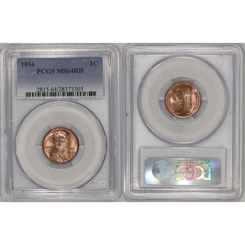 1954 Lincoln Cent - PCGS MS 64 Red