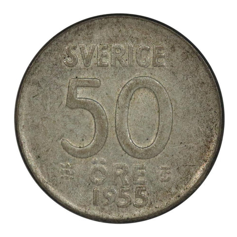 1955 Sweden 50 Ore KM# 825 - Uncirculated