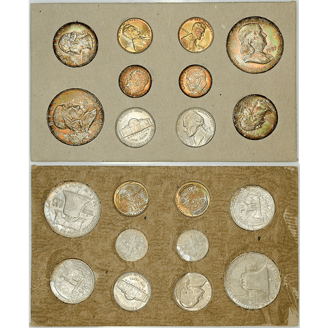 Original 1957 U.S. Mint Double Mint Set P & D - Some Nuclear Toned Gems
