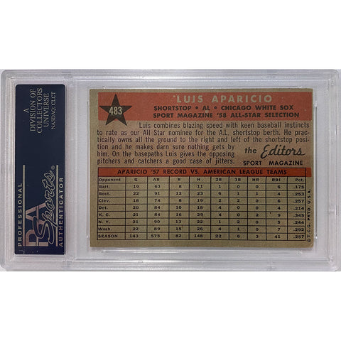 1958 Louis Aparicio HoF Chicago White Sox Topps 483 - PSA VG-EX 4