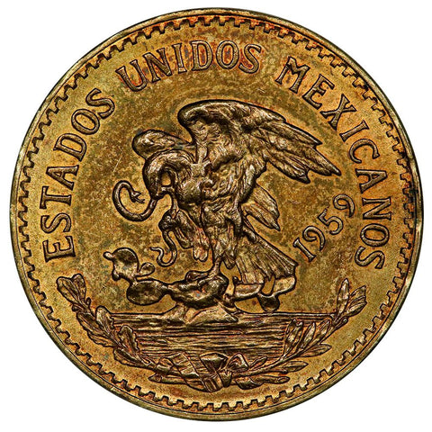 1959 Mexico 20 Peso Gold Coin - KM. 478 - About Uncirculated