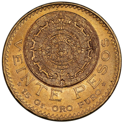 1959 Mexico 20 Peso Gold Coin - KM. 478 - Brilliant Uncirculated