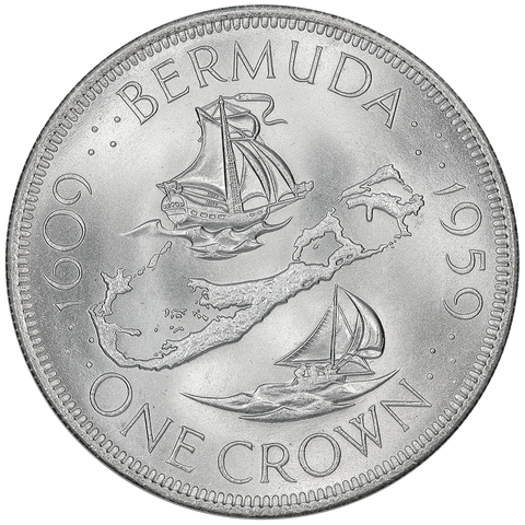 1959 Bermuda Silver Crown KM.13 - PQ Brilliant Uncirculated