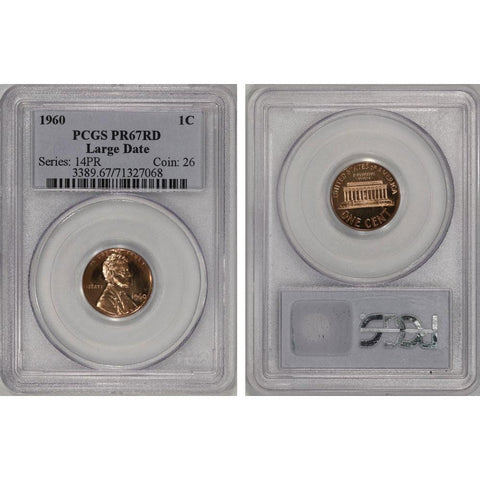 1960 Lincoln Cent Large Date - PCGS PR 67 DCAM RD