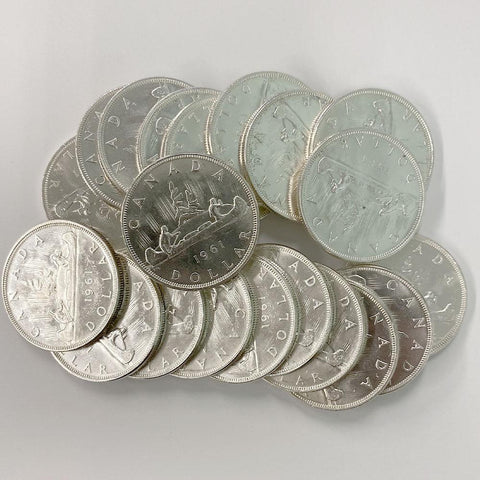 20-Coin Roll of 1961 Canadian Silver Dollars - Choice Uncirculated