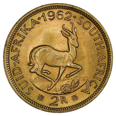 1962 South Africa Gold 2 Rand Rand KM.64 - Brilliant Uncirculated