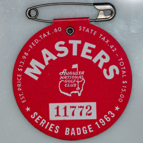 1963 Masters Tournament Badge/Ticket Augusta National Jack Nicklaus