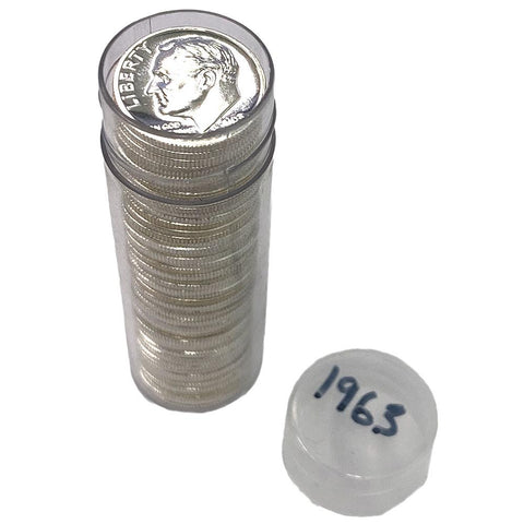 50-Coin Roll of 1963 Proof Silver Roosevelt Dimes - Directly From Proof Sets