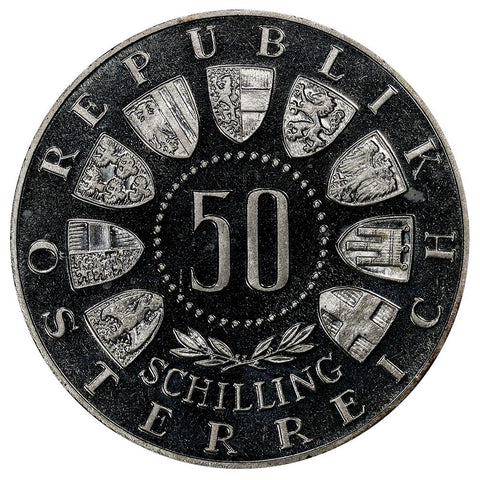 1964 Austria Silver Proof 50 Schilling KM.2896 - Gem Proof