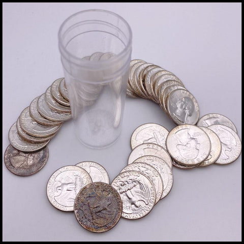 Original 40-Coin Roll of 1964 Washington Quarters - Crisp Gem Uncirculated