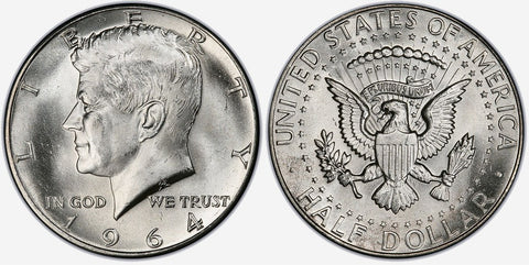 1964 to 1996 Kennedy Half Dollars By Date - Brilliant Uncirculated