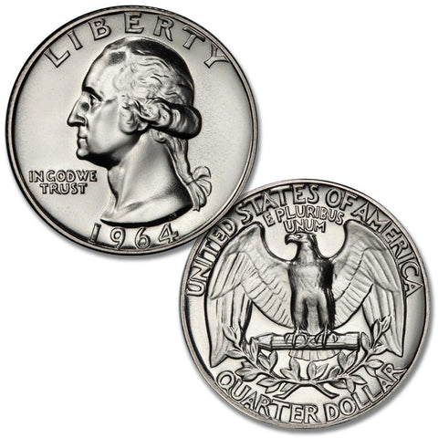 1964 Silver Proof Washington Quarters - Gem Proofs directly from Proof Sets