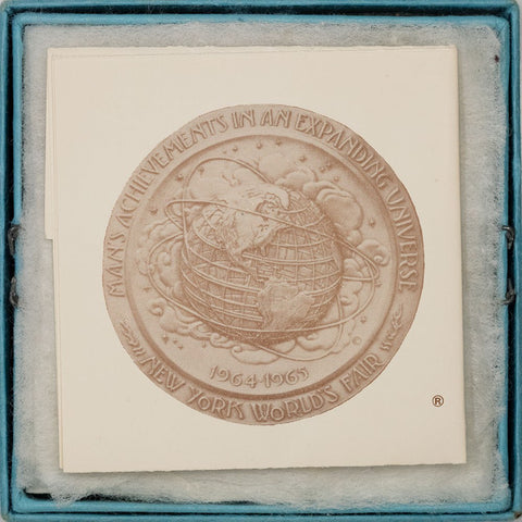 1964 New York Worlds Fair 64mm Bronze Medal Medallic Art Co. In Original Box