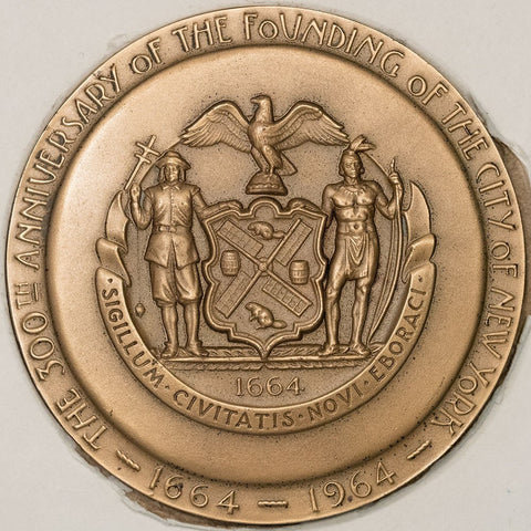 1964 New York Worlds Fair 64mm Bronze Medal Medallic Art Co. In Original Box