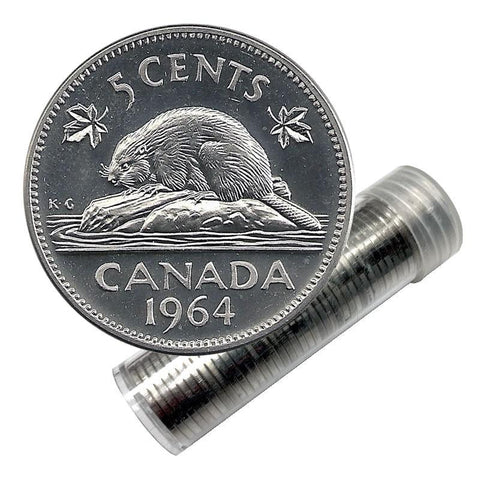 1964 Canadian Nickel Uncirculated Rolls