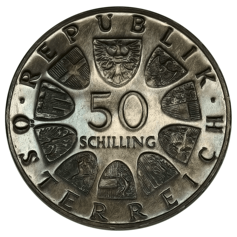 1965 Austria Silver 50 Schillings KM.2898 - Gem Proof
