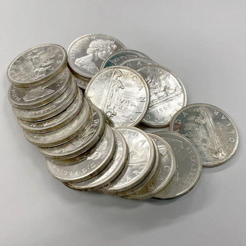 20-Coin Roll of 1965 Canadian Silver Dollars - Choice Uncirculated