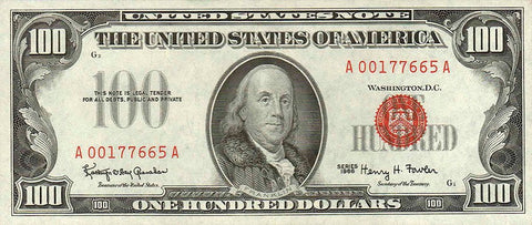 1966 $100 U.S. Legal Tender Notes (FR. 1550) ~ Crisp Very Fine