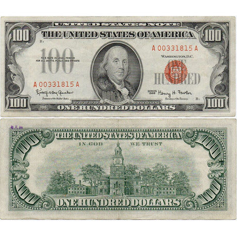 1966 $100 "Red Seal" Legal Tender Note FR. 1550 - Crisp Very Fine