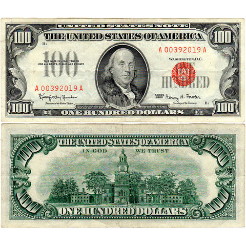 1966 $100 Red Seal Legal Tender Note FR. 1550 - Crisp Very Fine