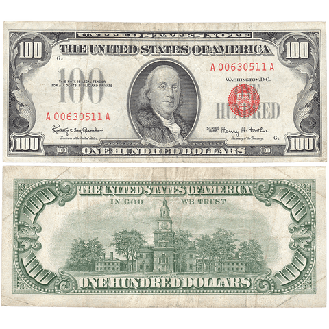 1966 $100 U.S. Legal Tender Notes Fr. 1550 - Fine+
