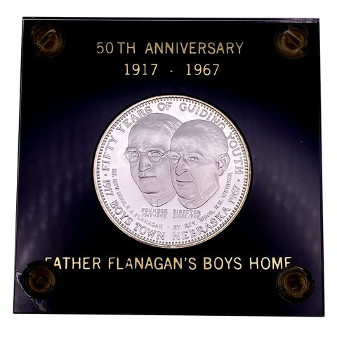 Low Mintage 1967 Father Flanagan's Boys Home .999 Silver Medal - Gem Proof