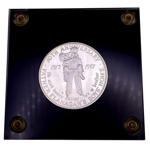 Low Mintage 1967 Father Flanagan's Boys Home .999 Silver Medal - Gem Proof