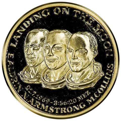 1969 Apollo 11 Moon Landing .999 Gold Medal (German Issue) 26mm/7.95g - Gem Proof